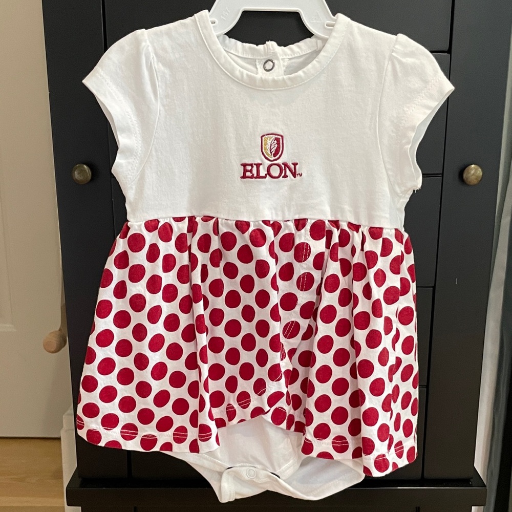 Elon Kids White and Red Polka Dot Bodysuit